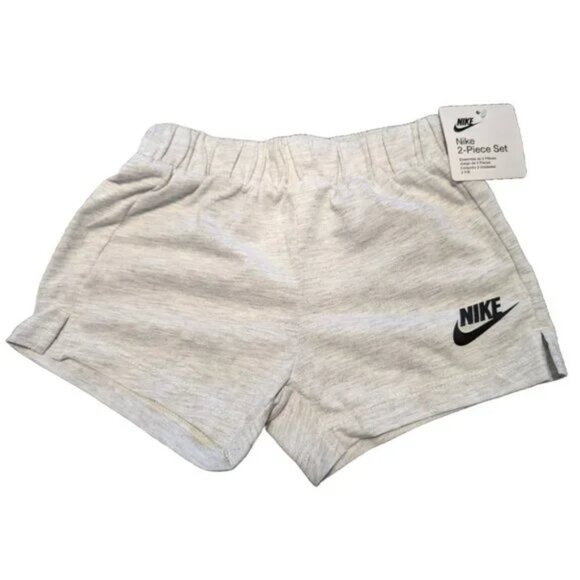 NWT Nike Little Girls Club Birch Heather Tank and Jersey Shorts, Sz 2T - Picture 4 of 5